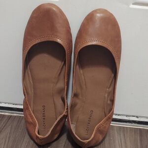 Lucky Brand Tan Leather Ballet Flats